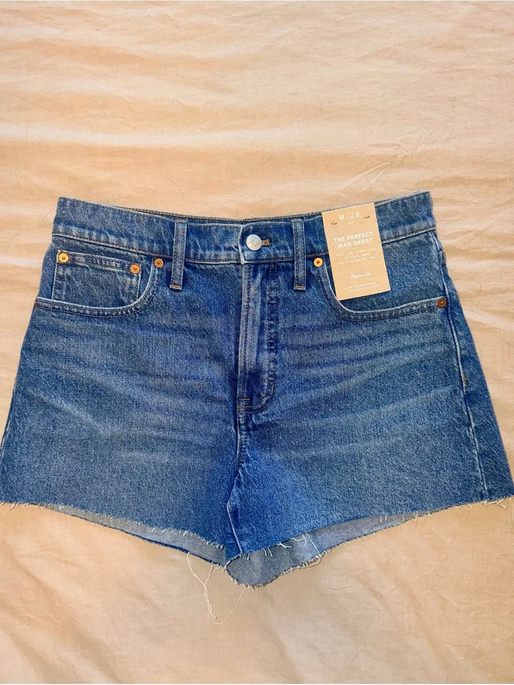 Madewell Classic High-Rise Blue Denim Shorts